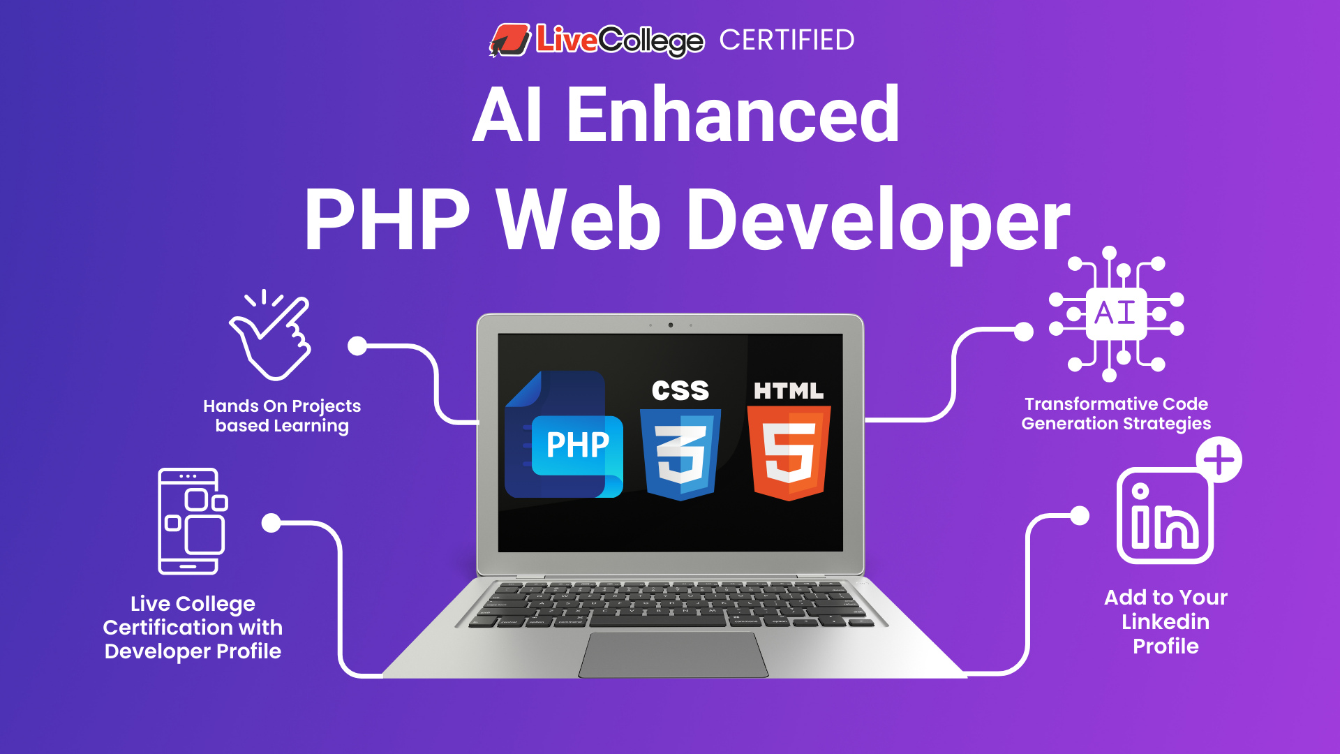 LiveCollege Course Image AI Enhanced PHP Web Developer